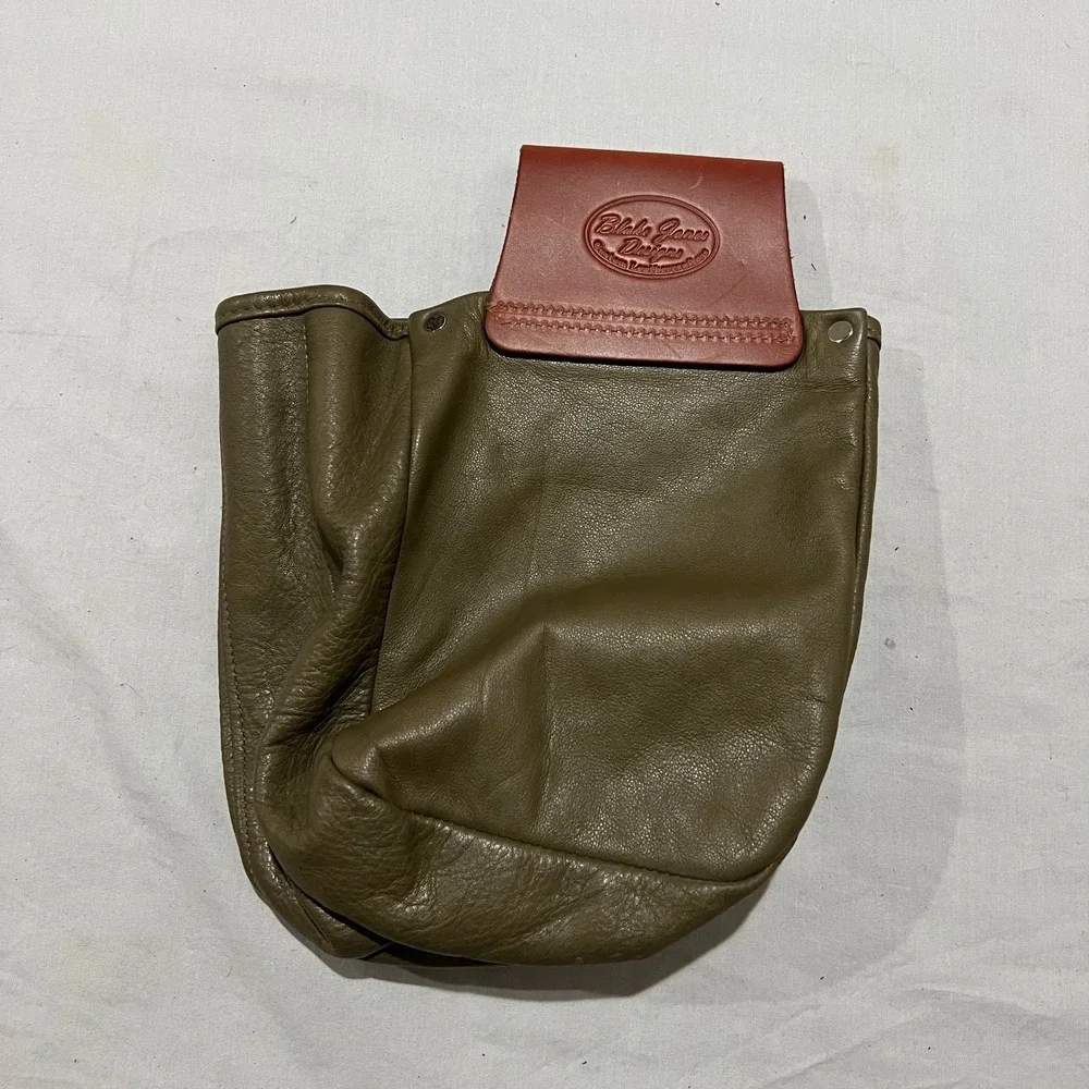 Blake Jones Designs Mens Green Brown Pebbled Leather Opp Game Their Utility Bag